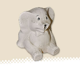 ceramic elephant with broken trunk